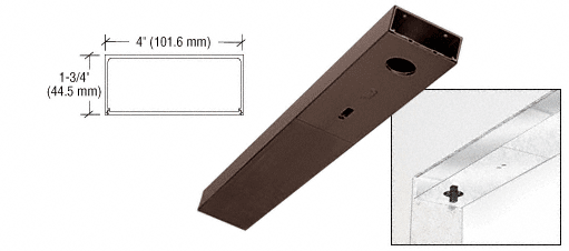 C.R. Laurence CRL Dark Bronze Anodized 36&quot; x 4&quot; Single Door Header | DCH4DUS