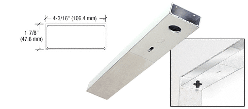 C.R. Laurence CRL Polished Stainless 36&quot; x 4&quot; Single Door Header | DCH4PSS