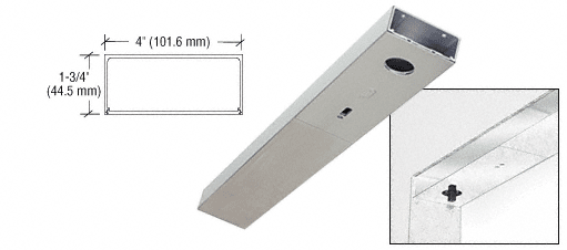 C.R. Laurence CRL Satin Anodized 36&quot; x 4&quot; Single Door Header | DCH4SAS