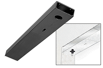 C.R. Laurence CRL Black Custom Length 6&quot; No Pocket Single Sided Door Header | DCH6BLCS