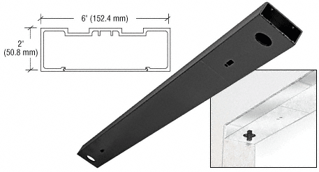 C.R. Laurence CRL Black Anodized 72&quot; x 6&quot; Double Door Header | DCH6BLD