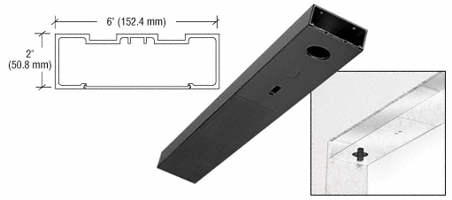 C.R. Laurence CRL Black Anodized 36&quot; x 6&quot; Single Door Header | DCH6BLS
