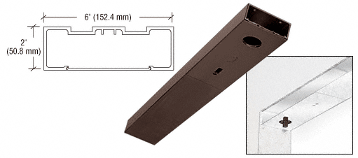 C.R. Laurence CRL Dark Bronze Anodized 36&quot; x 6&quot; Single Door Header | DCH6DUS