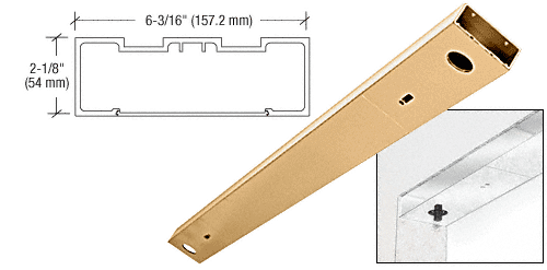 C.R. Laurence CRL Polished Brass 72&quot; x 6&quot; Double Door Header | DCH6PBD