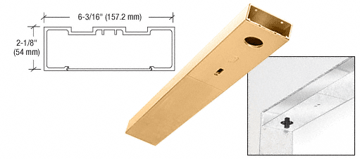 C.R. Laurence CRL Polished Brass 36&quot; x 6&quot; Single Door Header | DCH6PBS