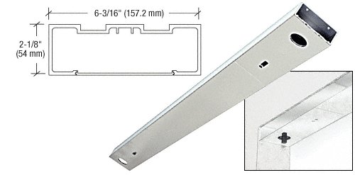 C.R. Laurence CRL Polished Stainless 72&quot; x 6&quot; Double Door Header | DCH6PSD