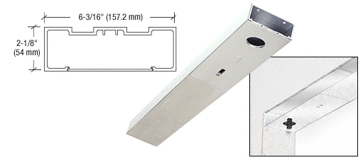 C.R. Laurence CRL Polished Stainless 36&quot; x 6&quot; Single Door Header | DCH6PSS