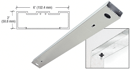 C.R. Laurence CRL Satin Anodized 72&quot; x 6&quot; Double Door Header | DCH6SAD