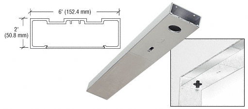 C.R. Laurence CRL Satin Anodized 36&quot; x 6&quot; Single Door Header | DCH6SAS