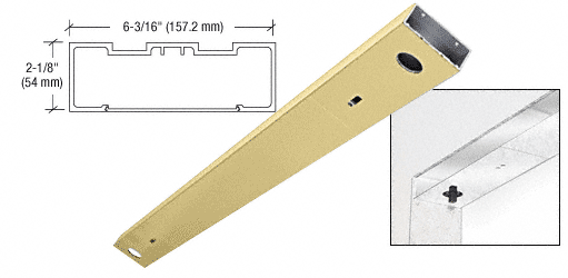 C.R. Laurence CRL Satin Brass Custom Length 6&quot; No Pocket Double Sided Door Header | DCH6SBCD