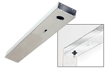 C.R. Laurence CRL Brushed Stainless Custom Length 6&quot; No Pocket Single Sided Door Header | DCH6BSCS