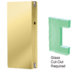 C.R. Laurence CRL Polished Brass Glass Keeper for DE4102 Series Center Locks | DEK4102PB