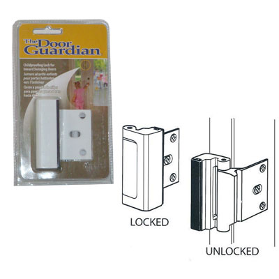 Childproof Deadbolt for Inward Swinging Doors | Door Guardian Childproof your Home | DG01W