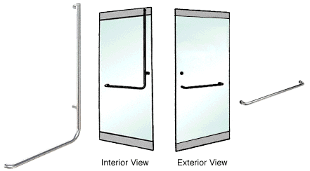 C.R. Laurence CRL Polished Stainless Right Hand Reverse Rail Mount &quot;A&quot; Exterior Top Securing Dummy Handle | DH100A3RPS