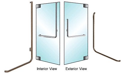 C.R. Laurence CRL Oil Rubbed Bronze Right Hand Reverse Glass Mount &quot;B&quot; Exterior Top Securing Dummy Handle | DH100B3G0RB