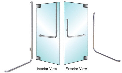 C.R. Laurence CRL Polished Stainless Right Hand Reverse Glass Mount &quot;B&quot; Exterior Top Securing Dummy Handle | DH100B3GPS