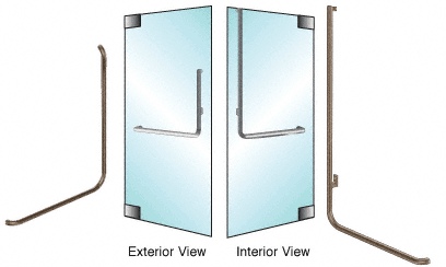 C.R. Laurence CRL Oil Rubbed Bronze Left Hand Reverse Glass Mount &quot;B&quot; Exterior Top Securing Dummy Handle | DH100B4G0RB