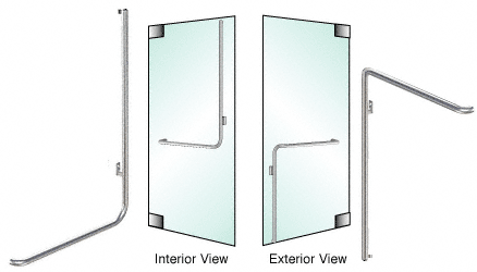 C.R. Laurence CRL Polished Stainless Steel Left Hand Reverse Glass Mount &quot;C&quot; Exterior Top Securing Dummy Handle | DH100C3GPS