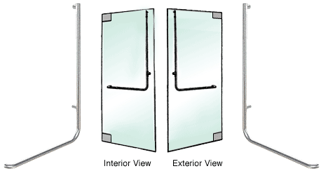 C.R. Laurence CRL Polished Stainless Right Hand Reverse Glass Mount Exterior Top Securing Dummy Handle | DH100D3GPS