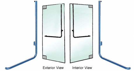 C.R. Laurence CRL Custom Painted Right Hand Reverse Glass Mount Exterior Top Securing Dummy Handle | DH100D4GPT