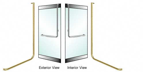 C.R. Laurence CRL Polished Brass Left Hand Reverse Rail Mount Exterior Top Securing Dummy Handle | DH100D4RPB