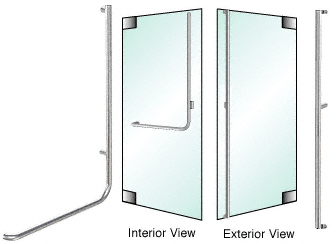 C.R. Laurence CRL Polished Stainless Right Hand Reverse Glass Mount &quot;F&quot; Exterior Dummy Handle | DH100F3GPS