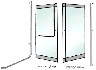 C.R. Laurence CRL Brushed Stainless Right Hand Reverse Rail Mount &quot;F&quot; Exterior Top Securing Dummy Handle | DH100F3RBS