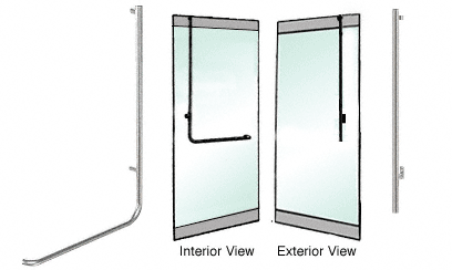 C.R. Laurence CRL Brushed Stainless Left Hand Rail Mount &quot;JS&quot; Exterior Top Securing Dummy Handle | DH100JS6RBS