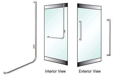 C.R. Laurence CRL Polished Stainless Right Hand Reverse Rail Mount &quot;X&quot; Exterior Dummy Handle | DH100X3RPS