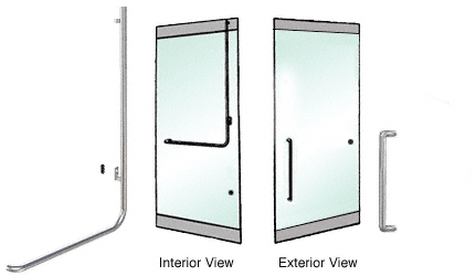 C.R. Laurence CRL Brushed Stainless Right Hand Reverse Rail Mount &quot;Y&quot; Exterior Top Securing Dummy Handle | DH100Y3RBS