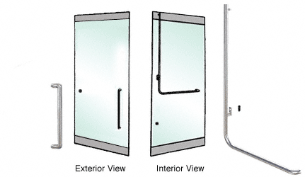 C.R. Laurence CRL Brushed Stainless Left Hand Reverse Rail Mount &quot;Y&quot; Exterior Top Securing Dummy Handle | DH100Y4RBS