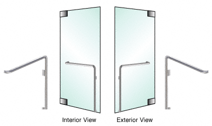 C.R. Laurence CRL Brushed Stainless Right Hand Reverse Glass Mount &quot;C&quot; Exterior Bottom Securing Dummy Handle | DH110C3GBS