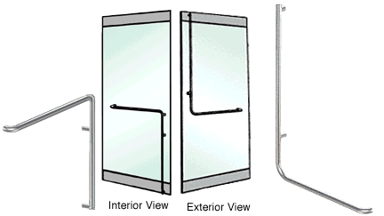 C.R. Laurence CRL Brushed Stainless Right Hand Reverse Rail Mount Exterior Bottom Securing Dummy Handle | DH110D3RBS