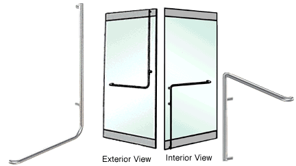 C.R. Laurence CRL Brushed Stainless Left Hand Reverse Rail Mount Exterior Bottom Securing Dummy Handle | DH110D4RBS
