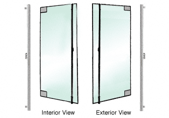C.R. Laurence CRL Brushed Stainless Right Hand Reverse Glass Mount &quot;F&quot; Exterior Top Securing Dummy Handle | DH130F3GBS