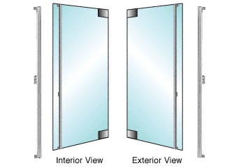 C.R. Laurence CRL Polished Stainless Left Hand Swing Glass Mount &quot;F&quot; Exterior Dummy Handle | DH130F6GPS