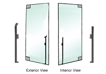 C.R. Laurence CRL Brushed Stainless Left Hand Reverse Glass Mount &quot;KS&quot; Exterior Bottom Securing Dummy Handle | DH140KS4GBS