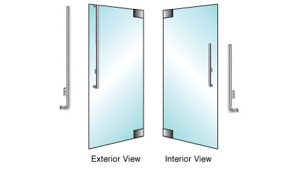 C.R. Laurence CRL Brushed Stainless Right Hand Swing Glass Mount 160 Series &quot;H&quot; Exterior Dummy Handle | DH160H5GBS