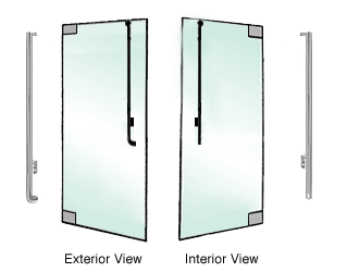 C.R. Laurence CRL Brushed Stainless Left Hand Reverse Glass Mount 170 Series &quot;J&quot; Exterior Dummy Handle | DH170J4GBS