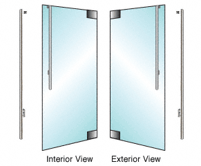 C.R. Laurence CRL Polished Stainless Left Hand Swing Glass Mount &quot;JS&quot; Exterior Dummy Handle | DH170JS6GPS
