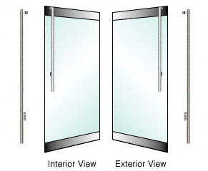 C.R. Laurence CRL Brushed Stainless Left Hand Reverse Glass Mount 170 Series &quot;JS&quot; Exterior Dummy Handle | DH170JS6RBS