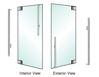 C.R. Laurence CRL Brushed Stainless Right Hand Reverse Glass Mount 170 Series &quot;KS&quot; Exterior Dummy Handle | DH170KS3GBS