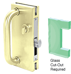 C.R. Laurence CRL 4&quot;x10&quot; Non-Handed Polished Brass Finish Center Lock with Hook Throw Deadlock Latch | DH410PB