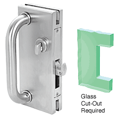 C.R. Laurence CRL 4&quot;x10&quot; Non-Handed Polished Stainless Finish Center Lock with Hook Throw Deadlock Latch | DH410PS