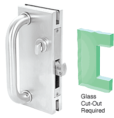 C.R. Laurence CRL 4&quot;x10&quot; Non-Handed Satin Chrome Finish Center Lock with Hook Throw Deadlock Latch | DH410SC
