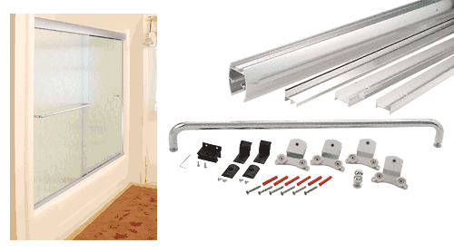 C.R. Laurence CRL Brite Anodized Cottage DK Series Sliding Shower Door Kit 60&quot;x60&quot; with Metal Jambs for 3/8&quot; Glass | DK386060BA