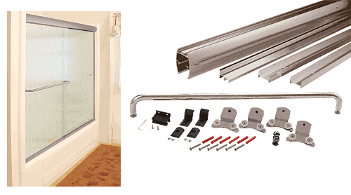 C.R. Laurence CRL Brushed Nickel Cottage DK Series Sliding Shower Door Kit  60&quot; x 72&quot; with Metal Jambs for 3/8&quot; Glass | DK386072BN