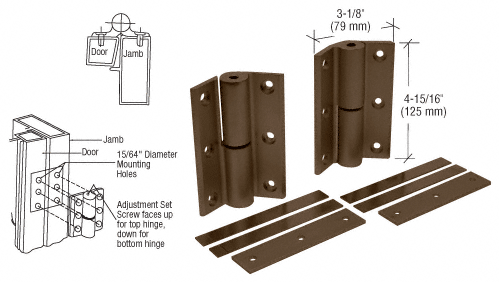 C.R. Laurence CRL Duranodic Bronze Finish Universal Storefront Door Hinges - Set | DL1099DU