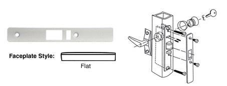 C.R. Laurence CRL Aluminum Finish Flat Faceplate for DL2140 Deadlatch Locks | DL2141A