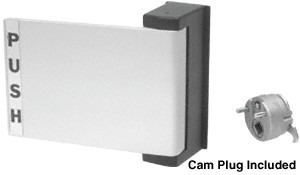C.R. Laurence CRL Satin Aluminum Finish Universal Push-Pull Paddle Handle - Push to Left | DL2162A